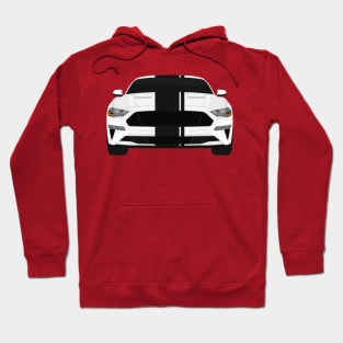 Mustang GT Oxford-White + Black Stripes Hoodie